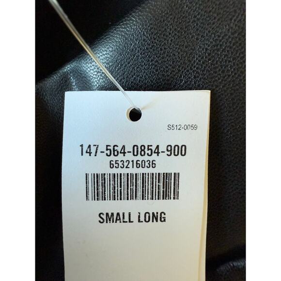 NWT Abercrombie & Fitch Faux Leather Pants Split Front Black Sz Small/Long - Picture 8 of 9